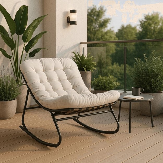 Aurora AURORA sodo supamoji kėdė su rogutėmis, moderni smėlio spalvos 1