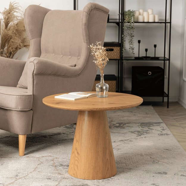 Carly CARLY kavos staliukas, 60 cm, ąžuolo spalvos, modernus lofto stiliaus 1