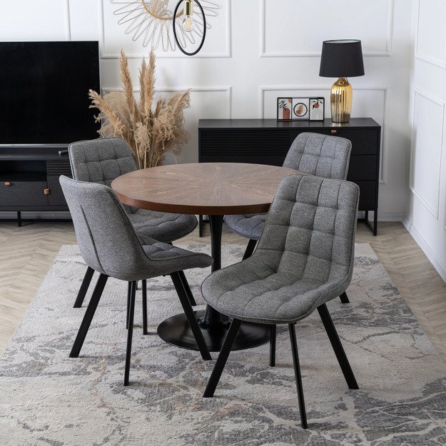 Rikas Minkštas svetainės fotelis RICK 2 pilkas modernus loftas 2