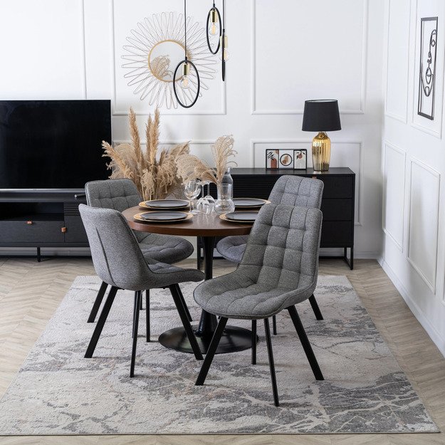 Rikas Minkštas svetainės fotelis RICK 2 pilkas modernus loftas