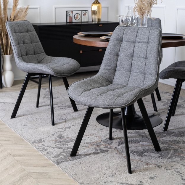 Rikas Minkštas svetainės fotelis RICK 2 pilkas modernus loftas 3