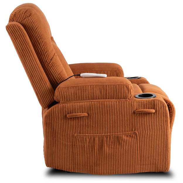 Dėžutė BOX atlošiama masažinė kėdė su pakoja, surūdijusio velveto imitacija, moderni 5