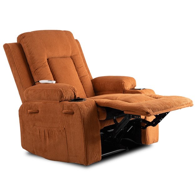 Dėžutė BOX atlošiama masažinė kėdė su pakoja, surūdijusio velveto imitacija, moderni 3