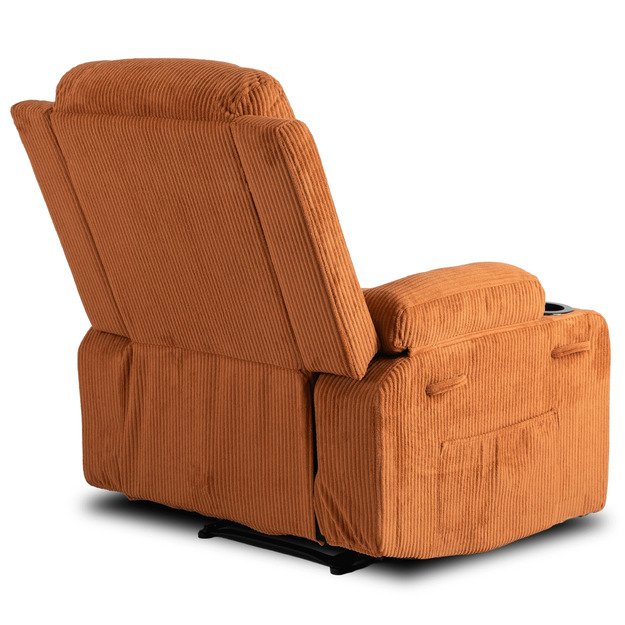 Dėžutė BOX atlošiama masažinė kėdė su pakoja, surūdijusio velveto imitacija, moderni 8