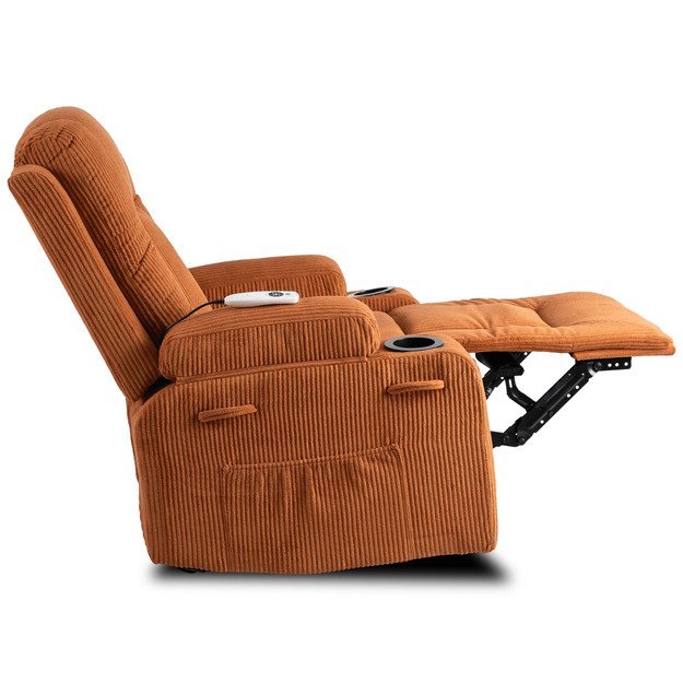 Dėžutė BOX atlošiama masažinė kėdė su pakoja, surūdijusio velveto imitacija, moderni 6