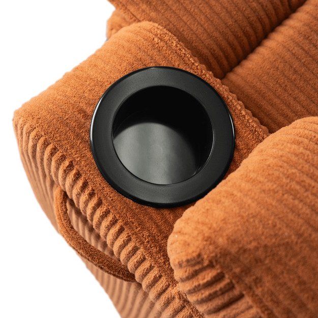 Dėžutė BOX atlošiama masažinė kėdė su pakoja, surūdijusio velveto imitacija, moderni 11