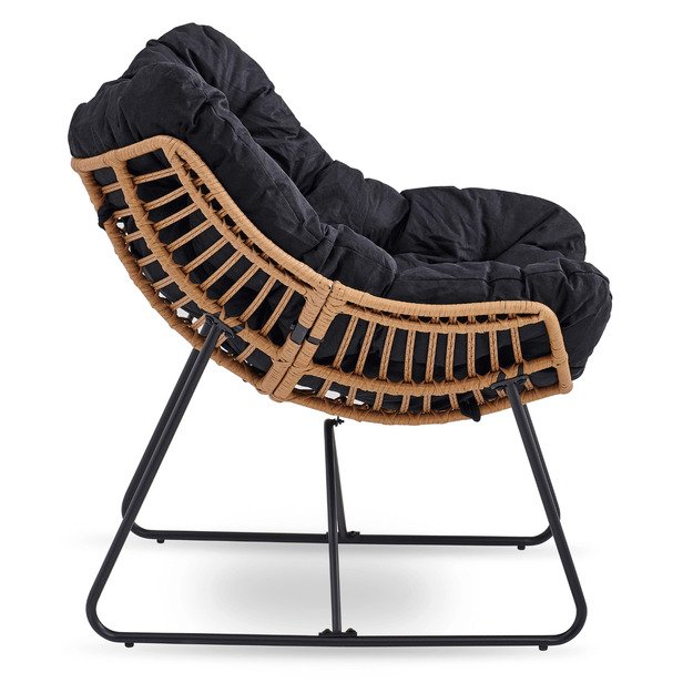 Eltonas ELTON sodo supamoji kėdė su rogutėmis, juoda, moderni 3