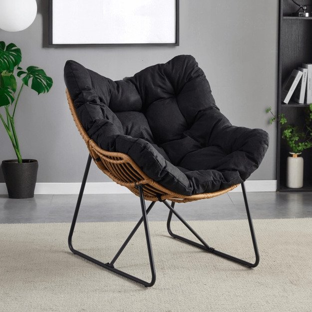 Eltonas ELTON sodo supamoji kėdė su rogutėmis, juoda, moderni 1