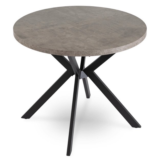 Lugo LUGO išskleidžiamas apvalus stalas, 90–190 cm, pilkas /juodas, lofto stiliaus 7