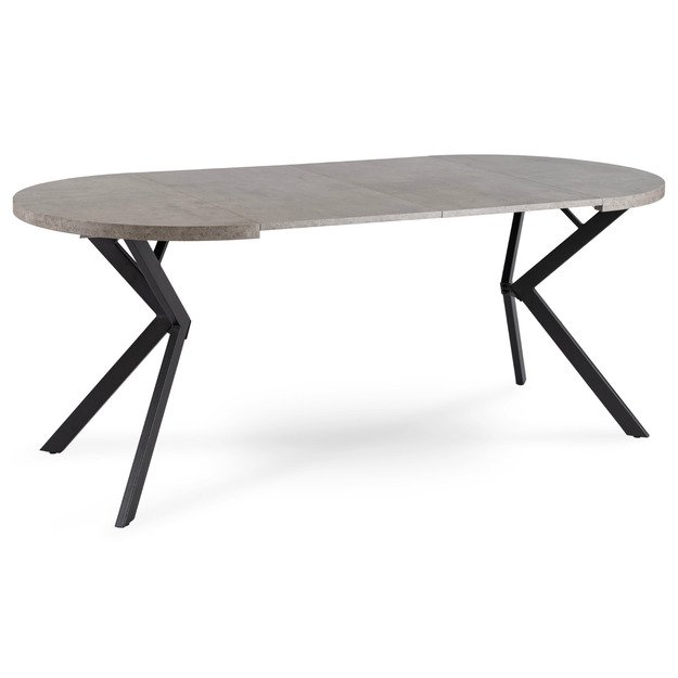 Lugo LUGO išskleidžiamas apvalus stalas, 90–190 cm, pilkas /juodas, lofto stiliaus 10