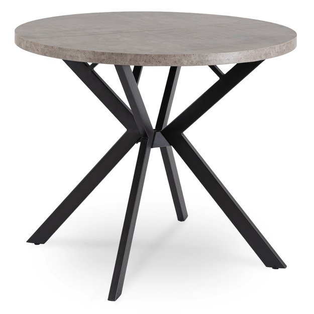 Lugo LUGO išskleidžiamas apvalus stalas, 90–190 cm, pilkas /juodas, lofto stiliaus 5