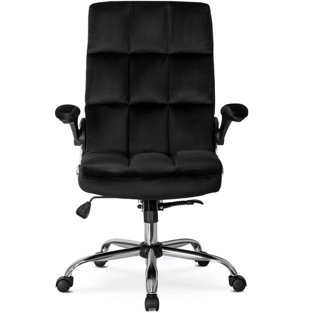 Londonas LONDON juoda aksominė pasukama biuro kėdė moderniam stalui 2