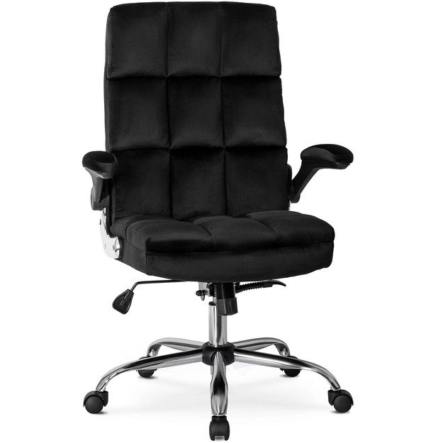 Londonas LONDON juoda aksominė pasukama biuro kėdė moderniam stalui 1