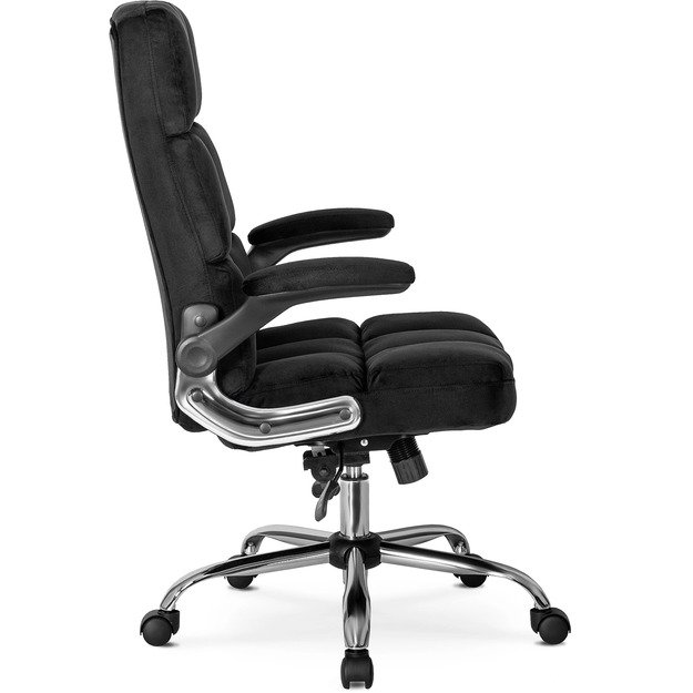 Londonas LONDON juoda aksominė pasukama biuro kėdė moderniam stalui 3