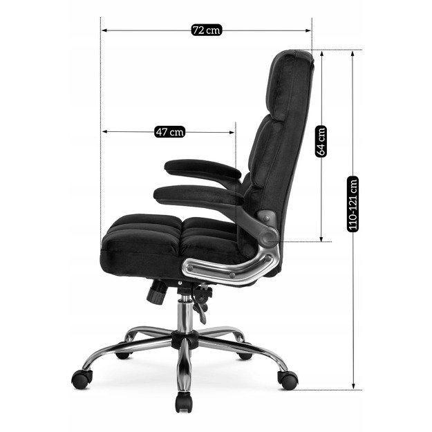 Londonas LONDON juoda aksominė pasukama biuro kėdė moderniam stalui 13