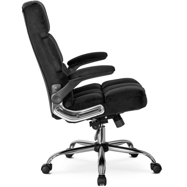 Londonas LONDON juoda aksominė pasukama biuro kėdė moderniam stalui 4