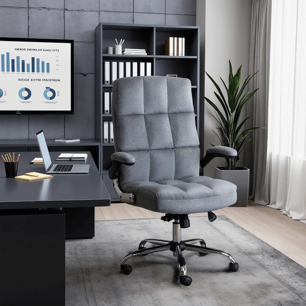 Londonas LONDON pilka pasukama biuro kėdė darbui, moderni