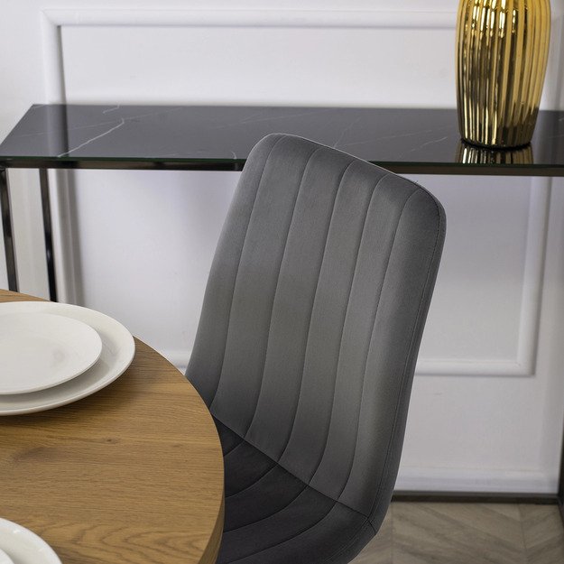 Ibis virtuvės/valgomojo kėdė su aksominiu apmušalu 5