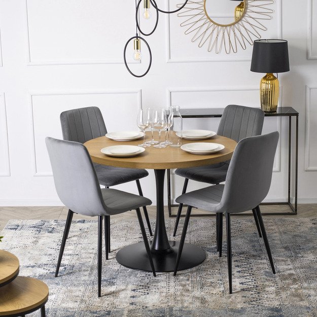 Ibis virtuvės/valgomojo kėdė su aksominiu apmušalu 2