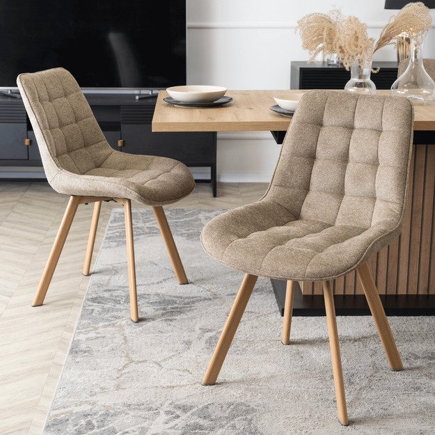 Keitė KATHY minkštas svetainės krėslas, smėlio spalvos, modernus, skandinaviškas 2