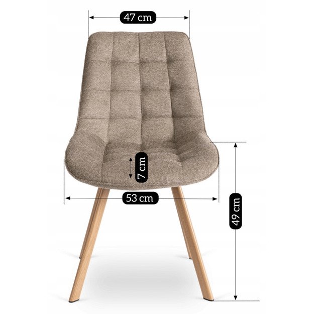 Keitė KATHY minkštas svetainės krėslas, smėlio spalvos, modernus, skandinaviškas 8