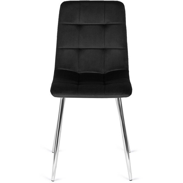 Cezaris CESAR apmuštas valgomojo krėslas, juodo aksomo, modernus loftas 1