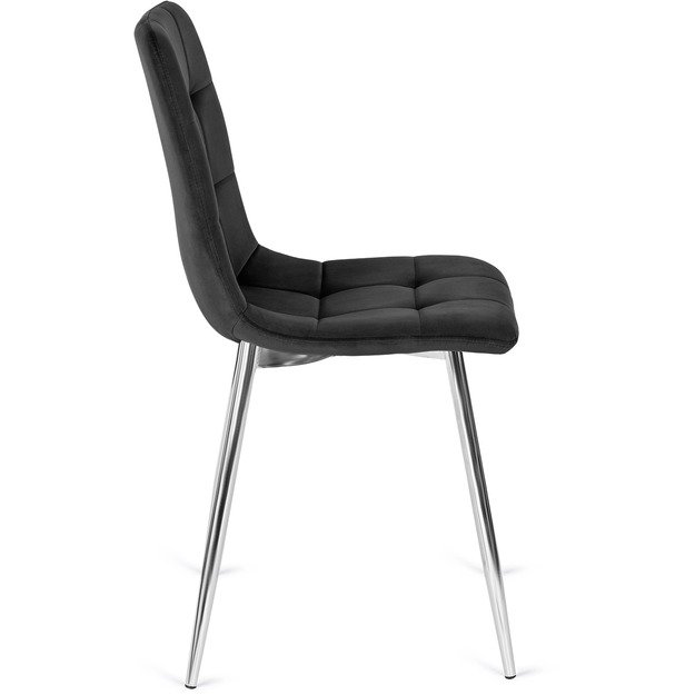 Cezaris CESAR apmuštas valgomojo krėslas, juodo aksomo, modernus loftas 2