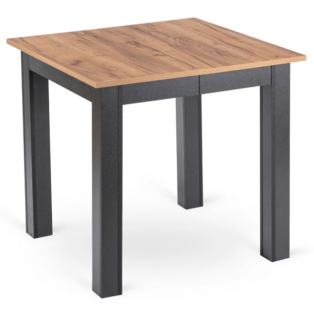 Benas BEN kvadratinis ištraukiamas stalas, 80–200 cm, ąžuolo spalvos / juodas, modernus lofto stiliaus 3
