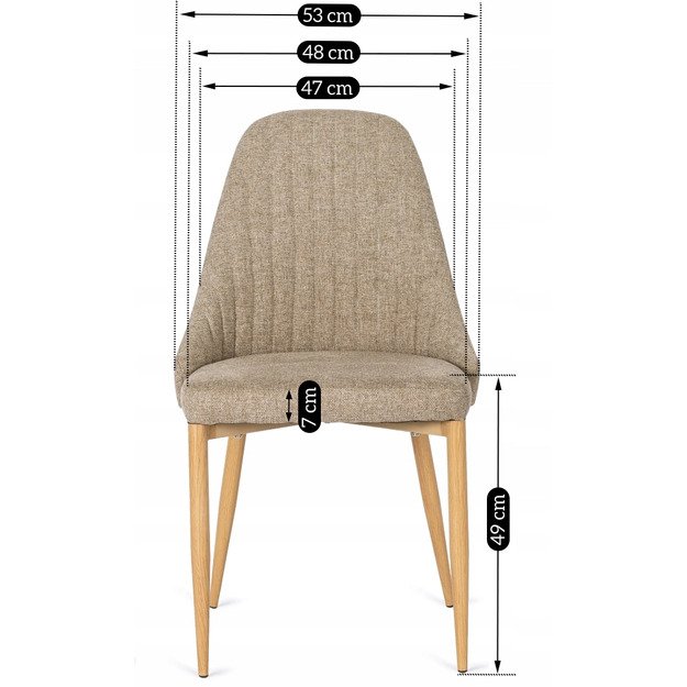 Turinas TORINO smėlio spalvos modernus apmuštas valgomojo krėslas 12