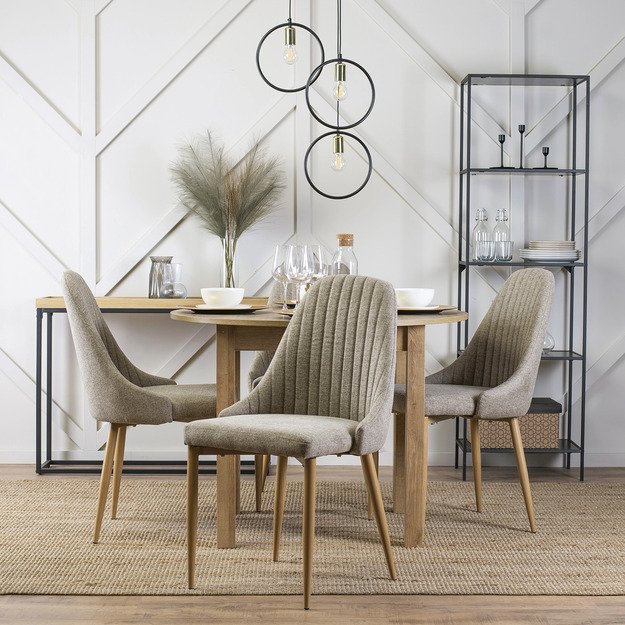 Turinas TORINO smėlio spalvos modernus apmuštas valgomojo krėslas 2