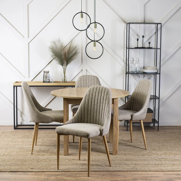 Turinas TORINO smėlio spalvos modernus apmuštas valgomojo krėslas 1