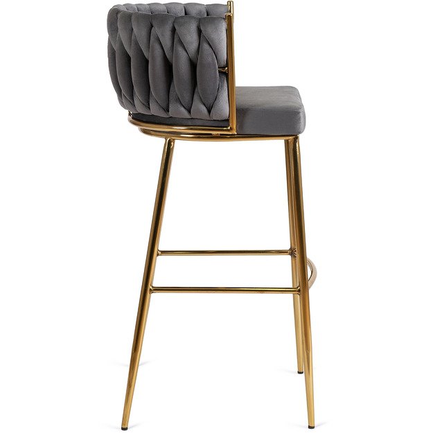 Floresas Apmuštas austas baro kėdė FLORES, pilkas aksomas, modernus loftas 3