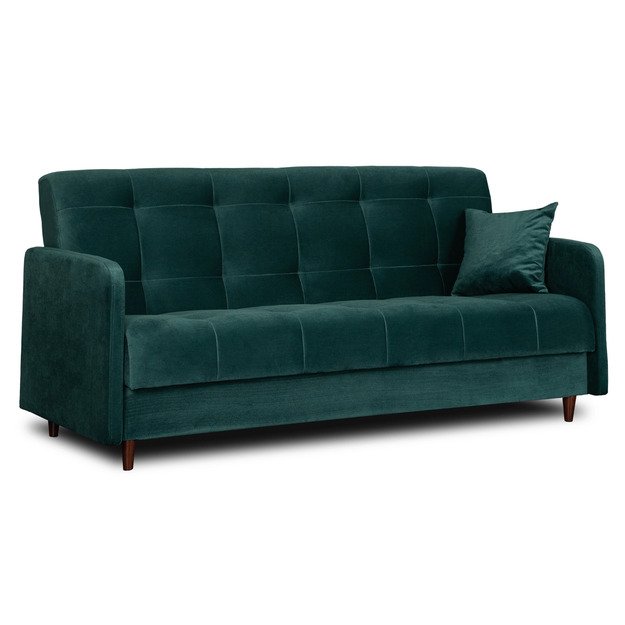Tivoli TIVOLI sofa su miegojimo funkcija, dvivietė išskleidžiama sofa, žalias aksomas, moderni svetainė 7