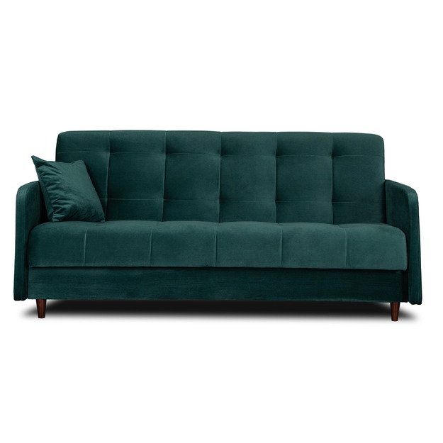 Tivoli TIVOLI sofa su miegojimo funkcija, dvivietė išskleidžiama sofa, žalias aksomas, moderni svetainė 8