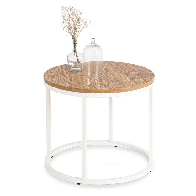 Ann Max ANN MAX kavos staliukas, 80 cm, ąžuolo/baltos spalvos, skandinaviškas 5