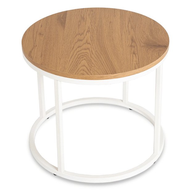 Ann Max ANN MAX kavos staliukas, 80 cm, ąžuolo/baltos spalvos, skandinaviškas 7