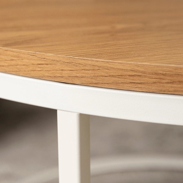 Ann Max ANN MAX kavos staliukas, 80 cm, ąžuolo/baltos spalvos, skandinaviškas 2