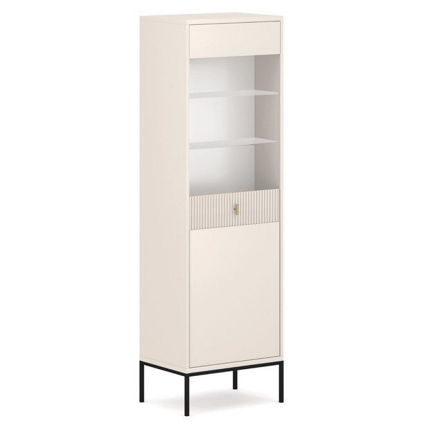 Marcos Aukšta stiklinė vitrina svetainei MARCOS kašmyro, grioveliais, moderni