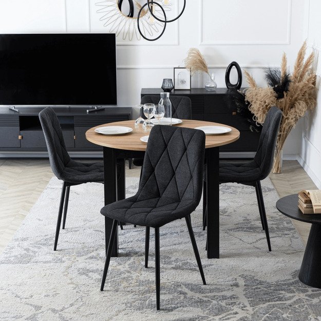 ROBIN 2 minkštas svetainės krėslas, juodis spalvos, modernus, skandinaviškas