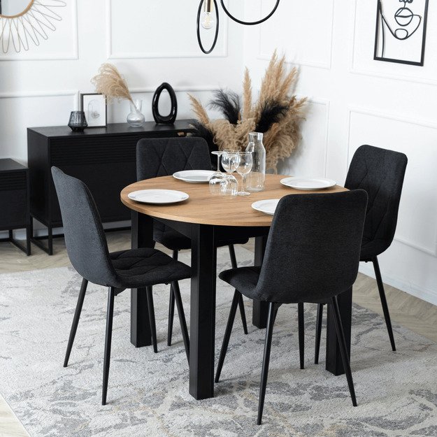 ROBIN 2 minkštas svetainės krėslas, juodis spalvos, modernus, skandinaviškas 1