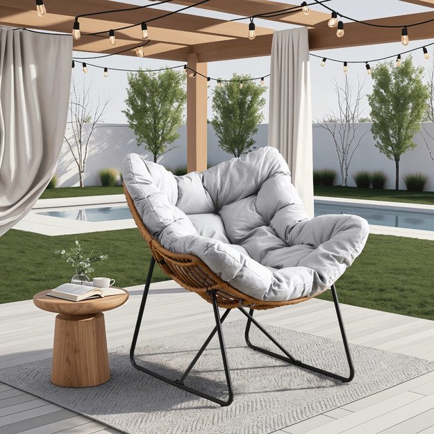 Finnas FIN sodo kėdė su rogutėmis, moderni smėlio spalvos