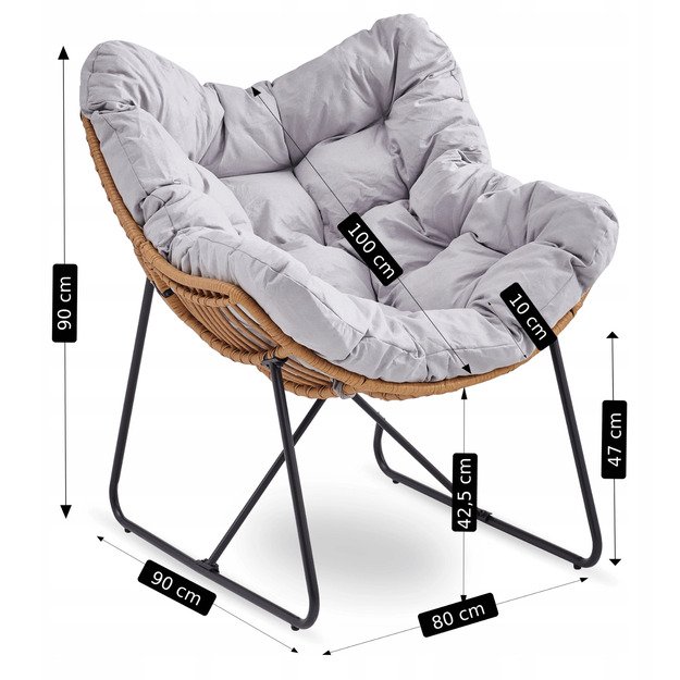 Finnas FIN sodo kėdė su rogutėmis, moderni smėlio spalvos 5