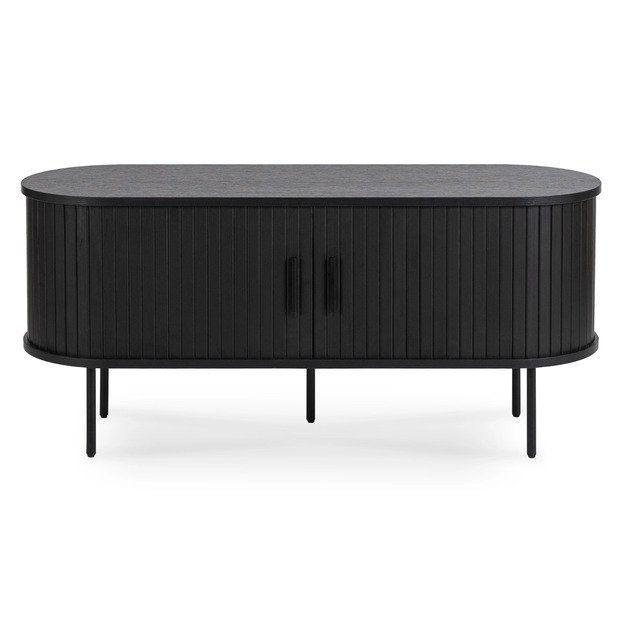 Rtv ir Trish TV spintelė svetainei, dviejų durų, TRISH, 120 cm, juoda, moderni 7