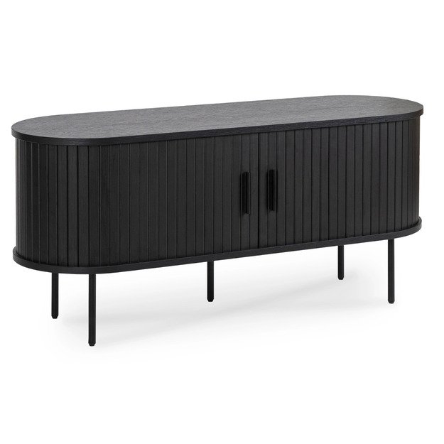 Rtv ir Trish TV spintelė svetainei, dviejų durų, TRISH, 120 cm, juoda, moderni 4