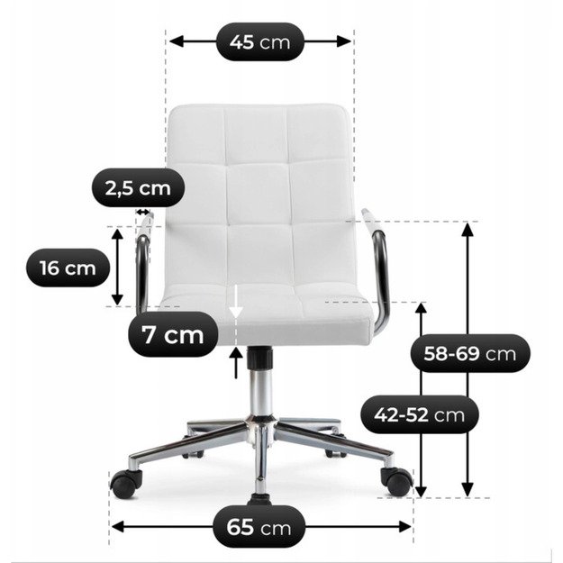 Astro balta eco odos besisukanti kėdė 6