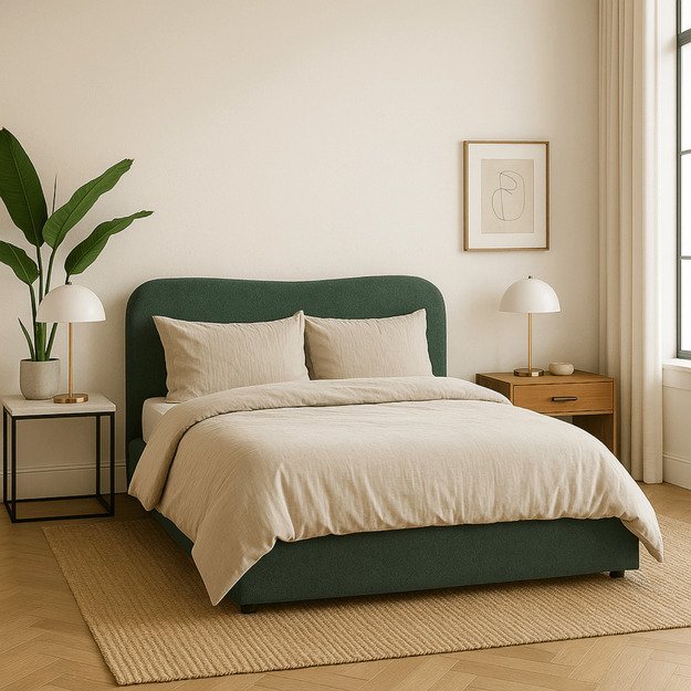 Bristolis Dvigulė lova su rėmu ir daiktadėže, 160x200 cm, žalios spalvos, BRISTOL 1