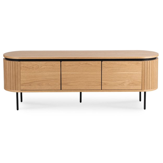 Rtv ir Trish TRISH dviejų durų televizoriaus spintelė svetainei, 160 cm, ąžuolo raštas, modernus 5