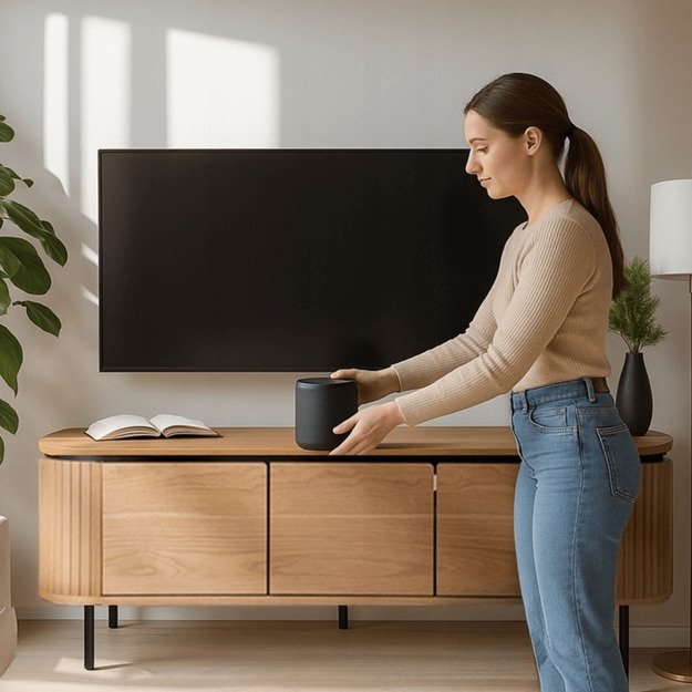 Rtv ir Trish TRISH dviejų durų televizoriaus spintelė svetainei, 160 cm, ąžuolo raštas, modernus 2