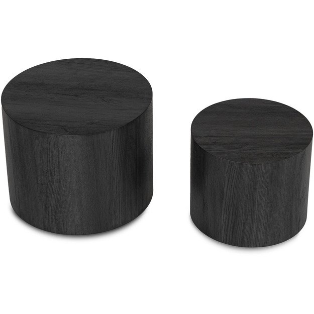 Leila LEILA kavos staliukų komplektas, 43 cm/53 cm, juodas, lofto formos 9