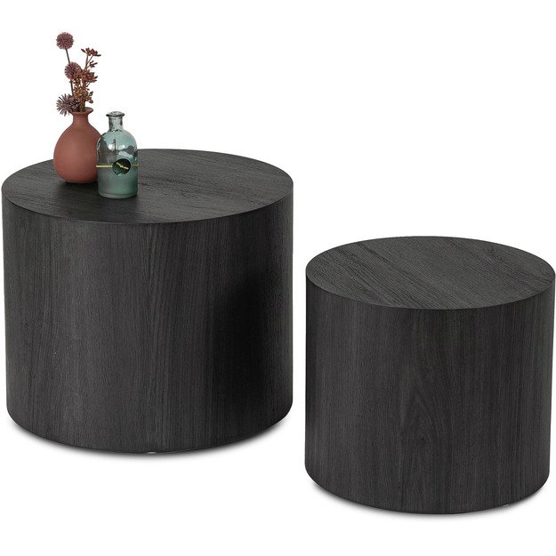 Leila LEILA kavos staliukų komplektas, 43 cm/53 cm, juodas, lofto formos 7